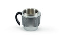 Air-Cooled Engine Finned Coffee Mug | Aluminum Cylinder Mug for Car Enthusiasts | Silver+Black Handle