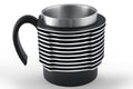 Air-Cooled Engine Finned Coffee Mug | Aluminum Cylinder Mug for Car and motorcycle Enthusiasts | Black+Black Handle